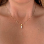 mother of pearl pendant gold vermeil rectangular charm