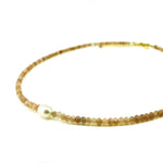 beaded gemstone necklace with pearl