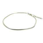 Minimalist Ocean Current Bracelet Silver crafted from 925 sterling silver with a delicate adjustable chain and polished silver finish.

