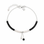 Ocean Spell Pearl Bracelet with Black Agate and Sterling Silver