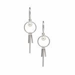 hook earrings w=in sterling silver with a dainty freshwater pearl designed in broome by lush designs jewellery