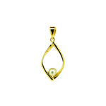 Oceanic Diamonds Pearl Pendant in gold vermeil featuring a genuine freshwater pearl suspended beneath an elegant diamond-inspired design.