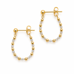 Gold labradorite earrings with beaded loops inspired by Broome coast