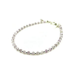 handmade silver beaded bracelet with gemstones kunzite