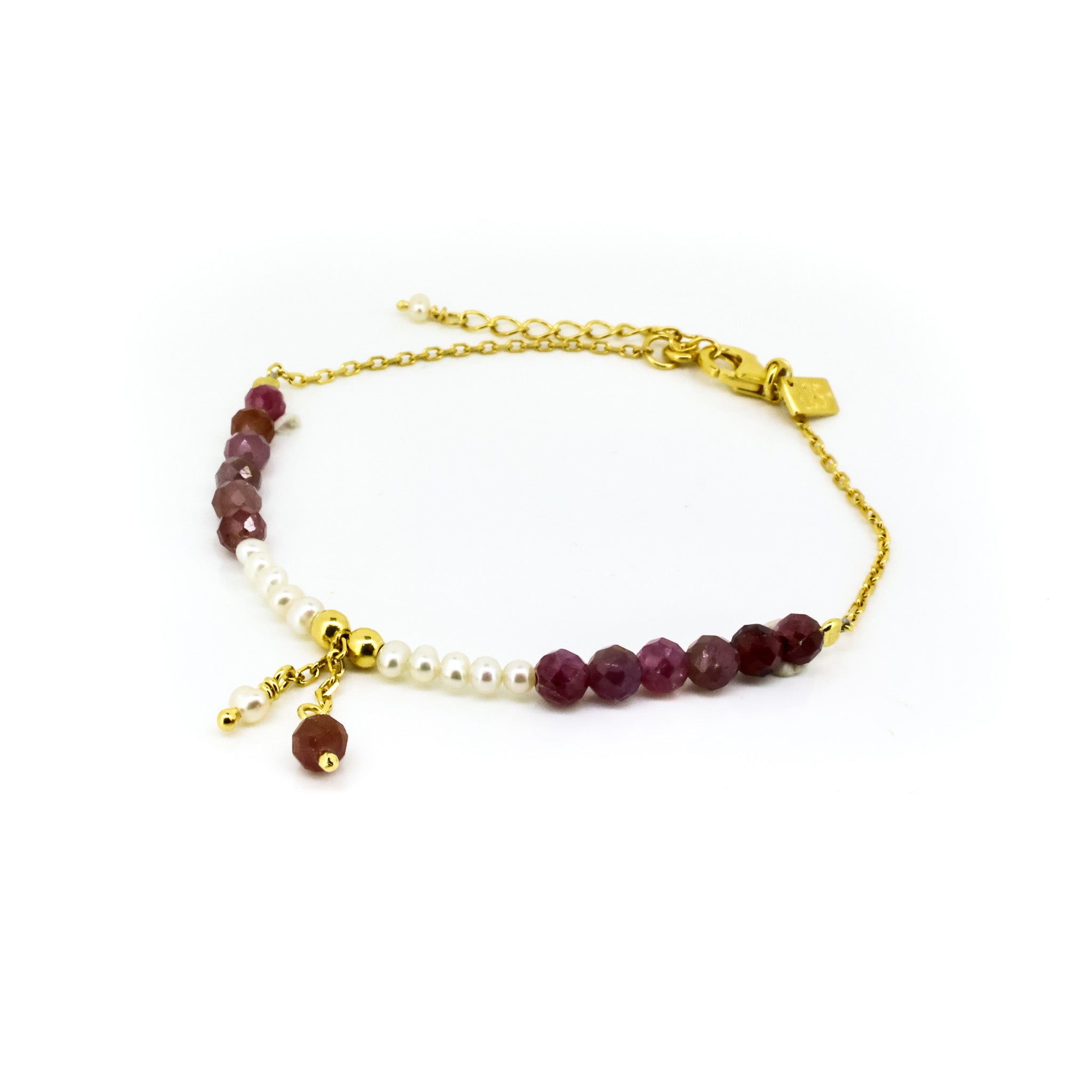 Ocean Spell Pearl Bracelet Ruby Gold – Lush Designs Jewellery