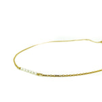 dainty gold chain necklace with freshwtaer pearls designed in broome australia