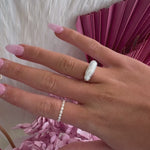 baroque pearl ring set in silver