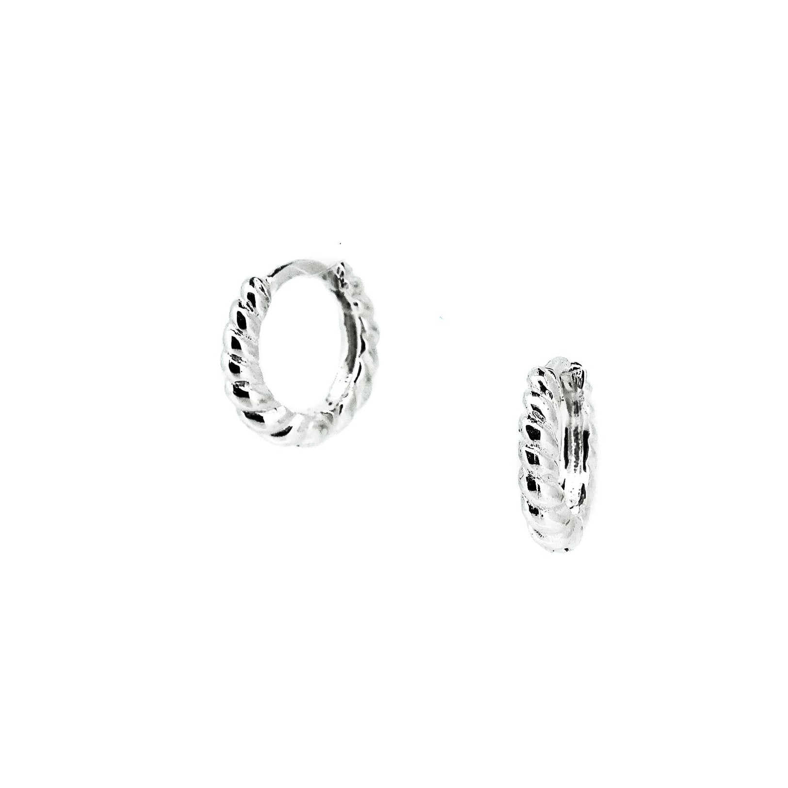 sterling silver huggie sleeper earrings with spiral design australian