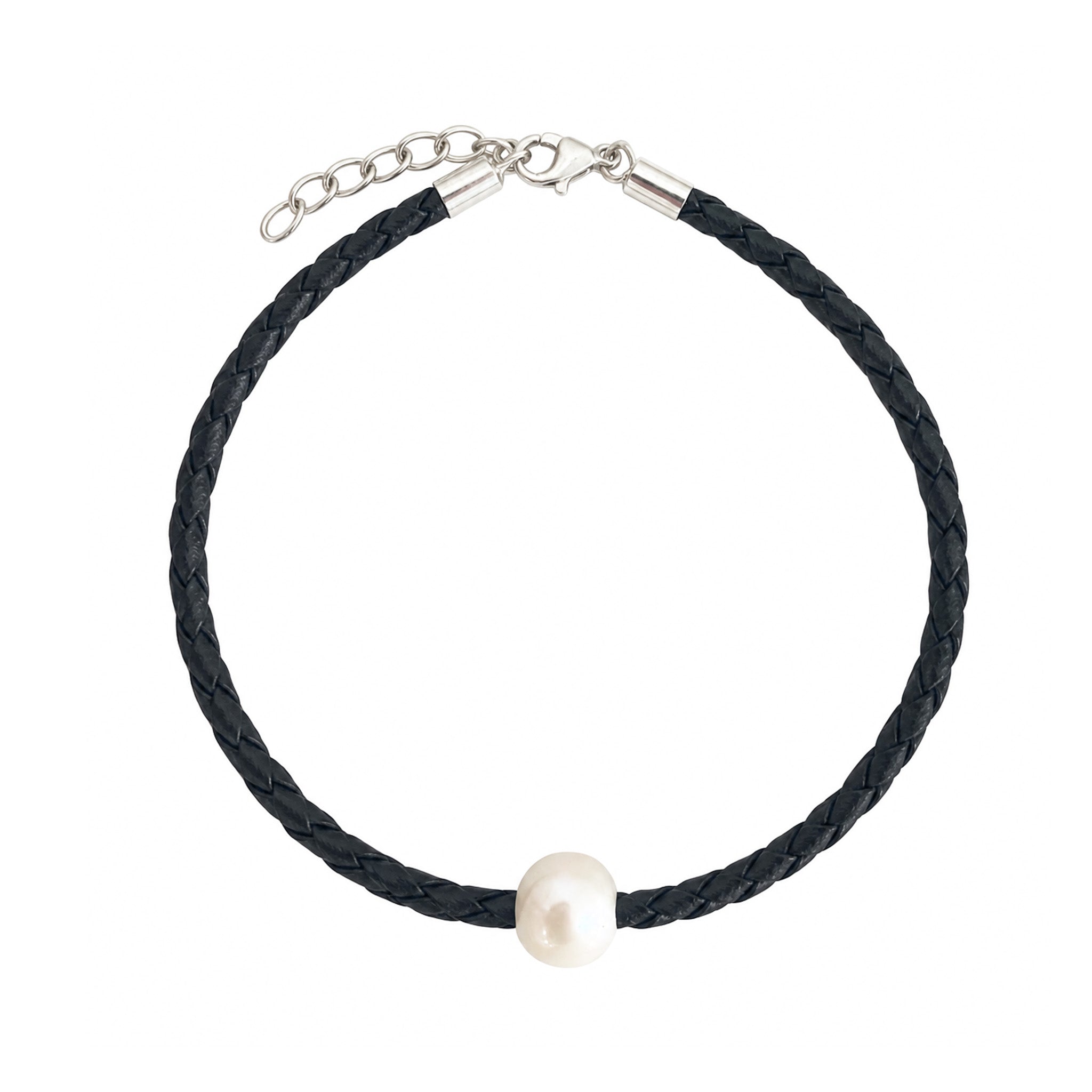 Sandswept Shores Pearl Black Braid Anklet