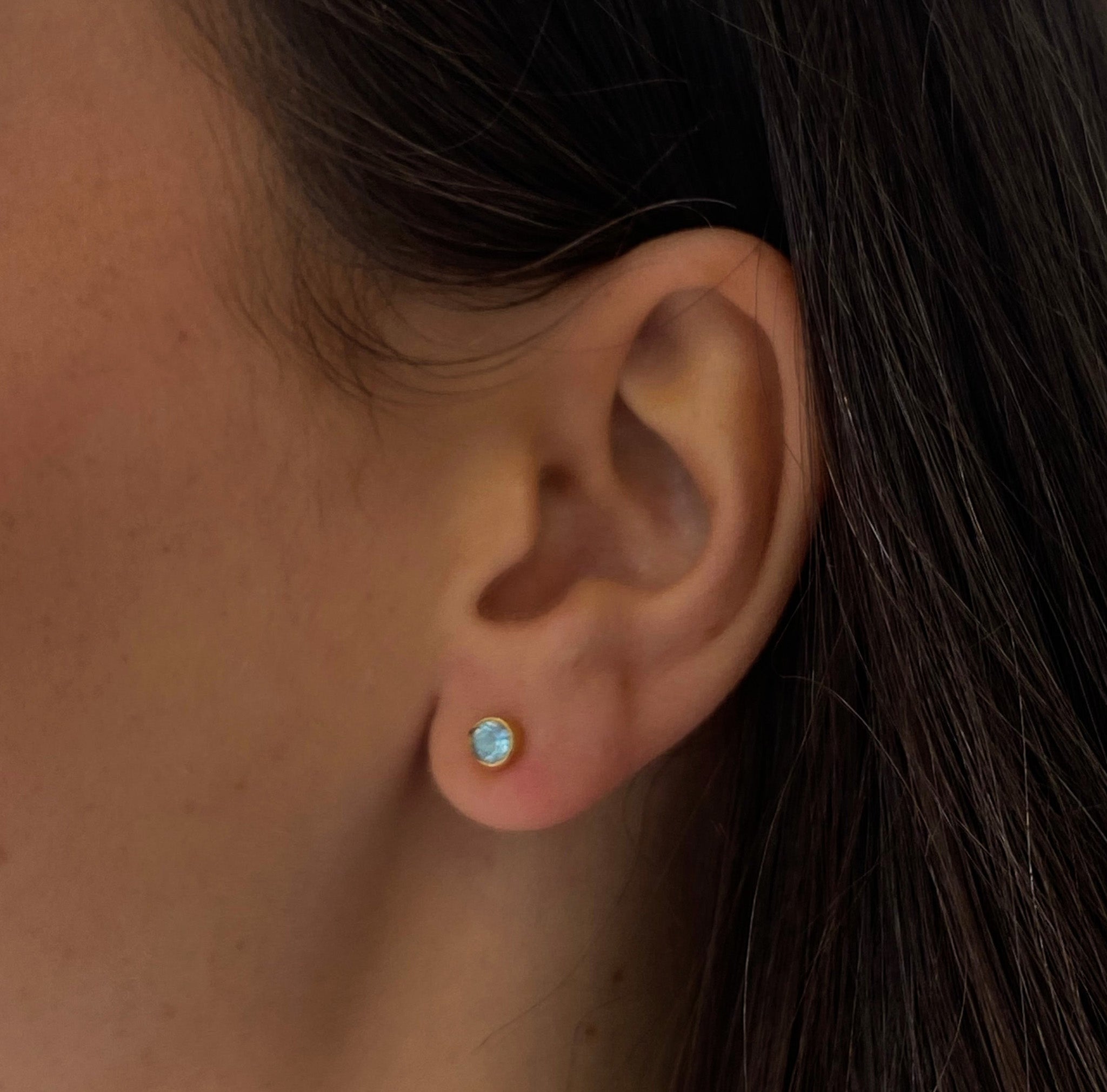 topaz studs set in gold