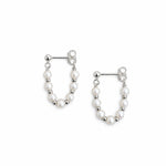 freshwate rpearl loop earrings with silver detail called sea spray loop earrings designed by lush designs broome