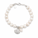 Shell Pearl Silk Knot Adjustable Bracelet featuring lustrous shell pearls with an adjustable sliding knot design