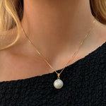 round mabe pendant set in gold vermeil