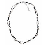 Summer Sun Pearl Necklace Black featuring 3mm freshwater rice pearls on delicate black cotton strands with an adjustable sterling silver clasp by Lush Designs Jewellery.