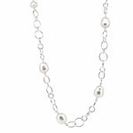 Australian south sea pearl necklace on heavy link silver chain