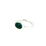 dainty oval turquoise ring in silver
