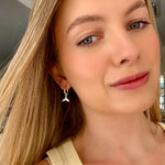 whale tail earrings in silver