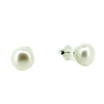 13mm large white freshwater pearl studs designed in broome