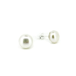 10mm white pearl studs in sterling silver 