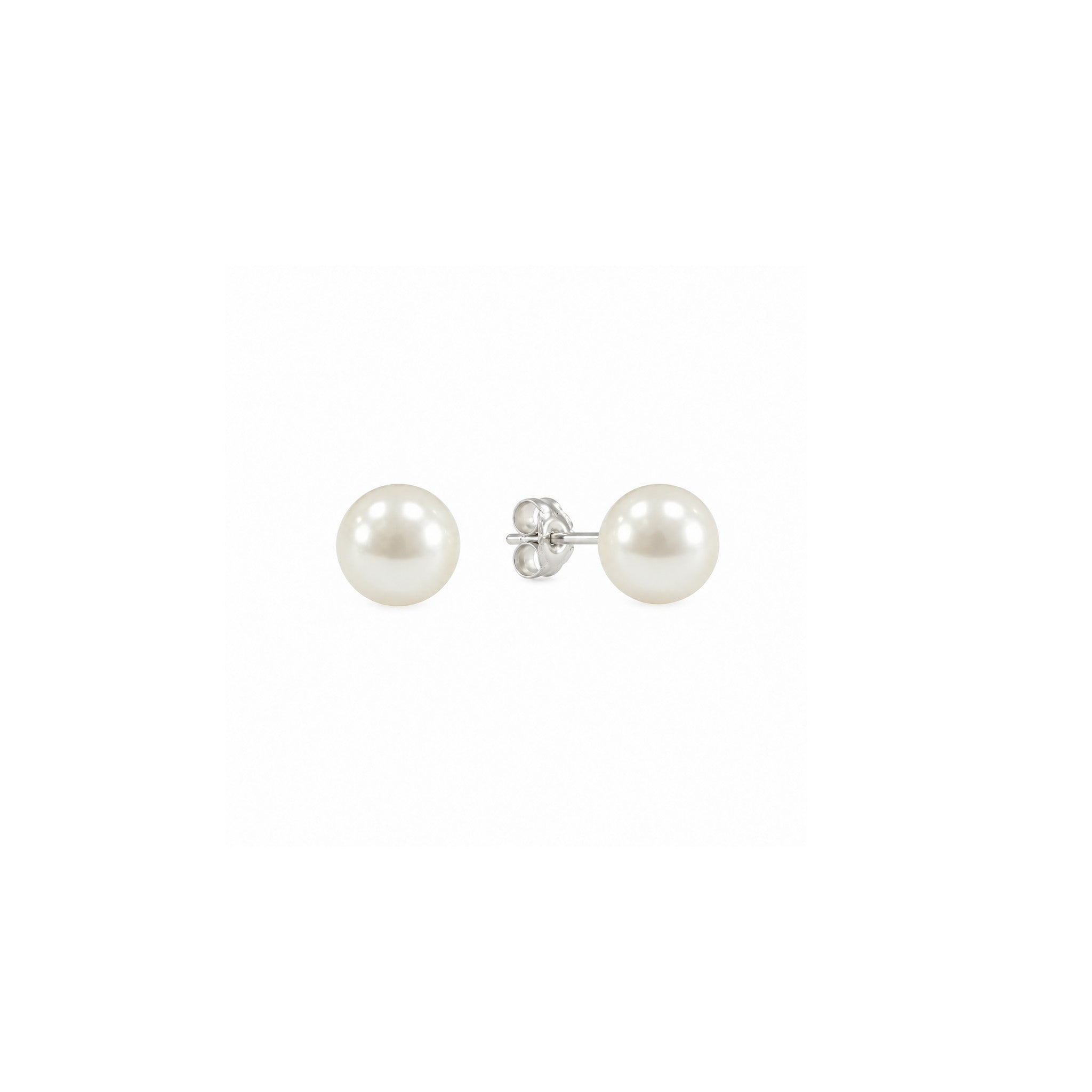 white freshwater pearl studs set in sterling silver 7mm by lush designs jewellery broome
