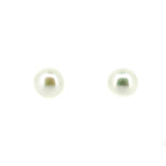 8mm white pearl studs in sterling silver 