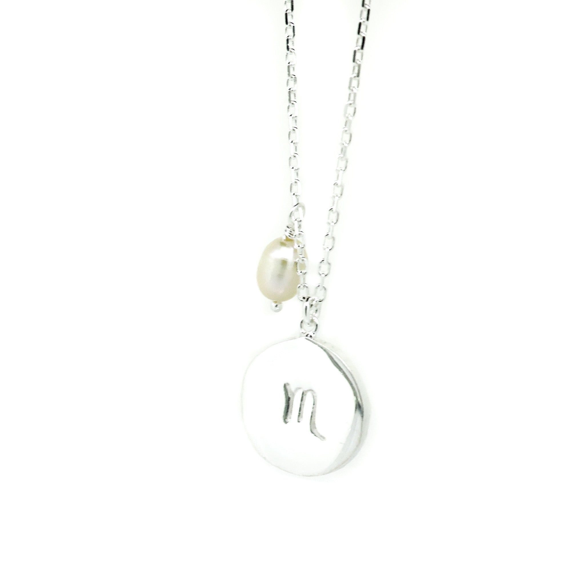 Zodiac silver pendant necklace 