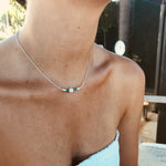Pearl apatite silver necklace