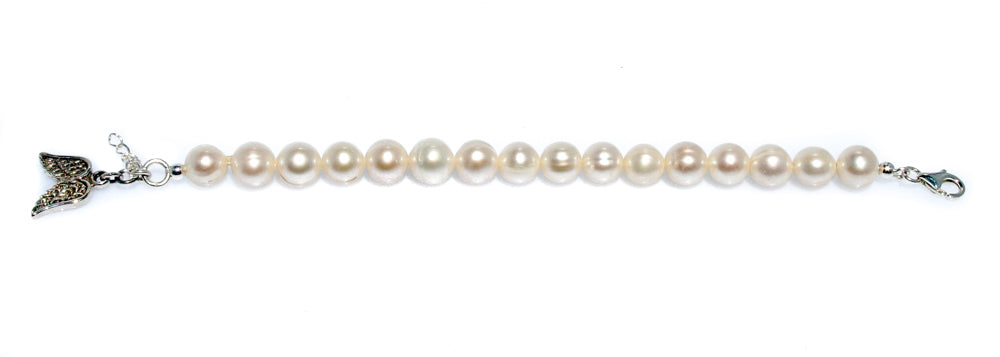 ANGEL WING PEARL  BRACELET
