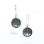 Boab Tree oxide hook earrings in 925 sterling silver with raised tree detail designed in Broome Western Australia