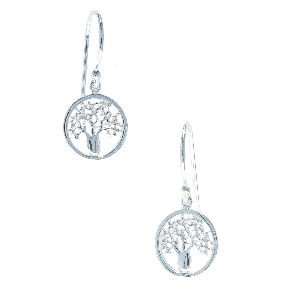 Boab Tree circular hook earrings in 925 sterling silver designed in Broome Western Australia