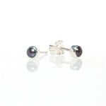 black pearl bezel set studs