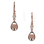 “Rose gold vermeil boab pearl dew drop earrings with freshwater pearls designed in Broome Western Australia”