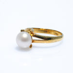 Classic Pearl Ring Gold crafted in gold vermeil over 925 sterling silver with freshwater pearl