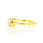 dainty gold pearl ring