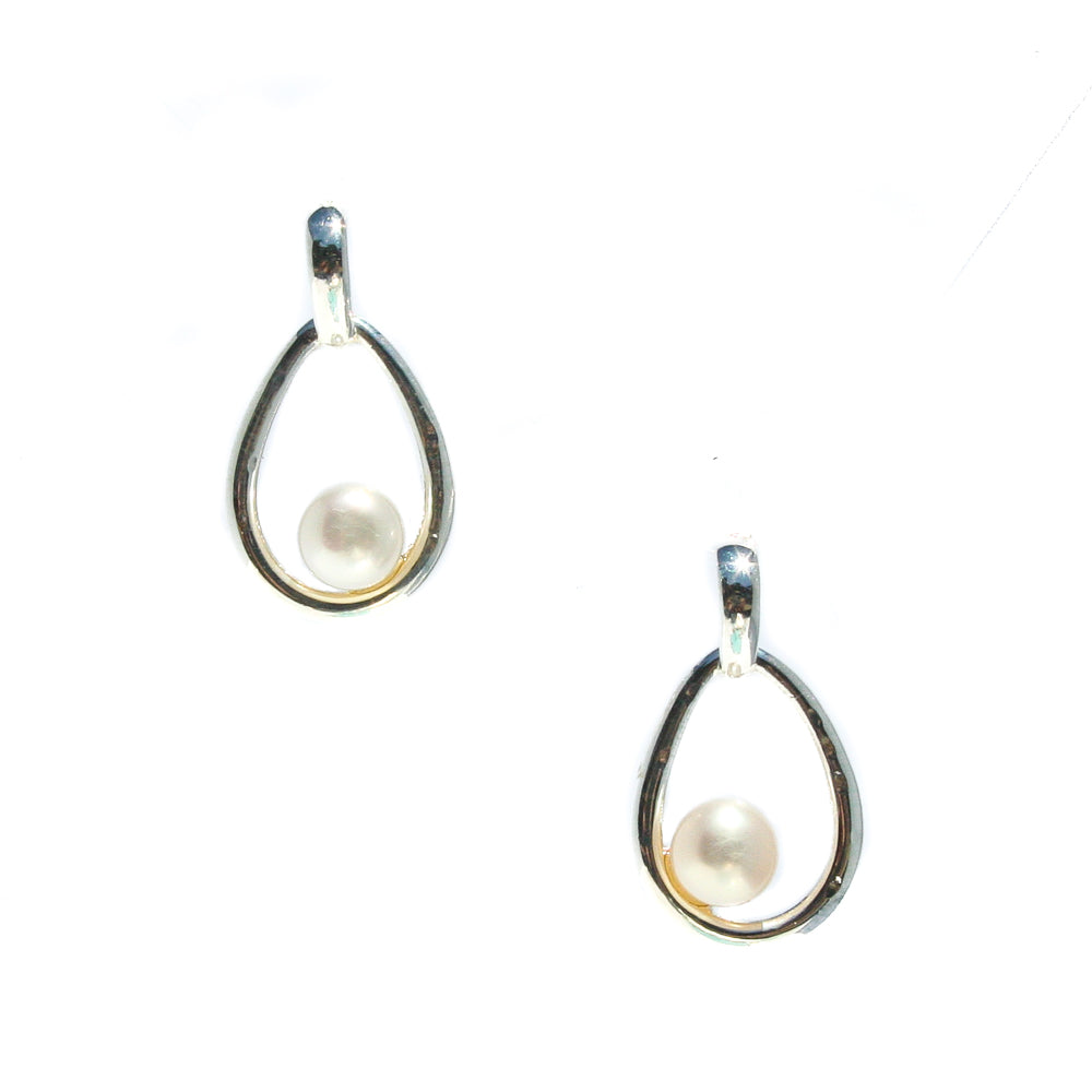endless summer pearl earrings sterling silver open loop drop freshwater pearl coastal beach jewellery australia