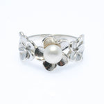 frangipani flower ring with pearl