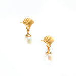 GOLD SHELL STUD EARRINGS