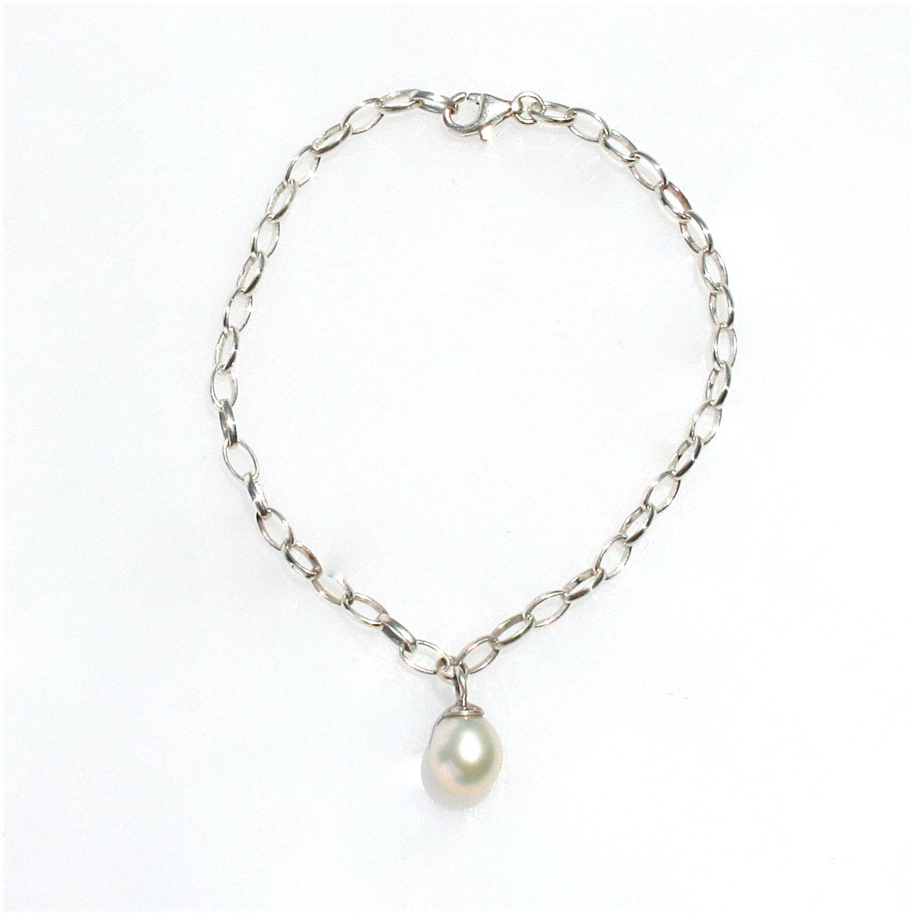 silver pearl bracelet