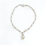 silver pearl bracelet