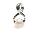 swirling silver pearl pendant 