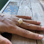 Keshi pearl on a sterling silver band 