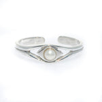silver toe ring with pearl
