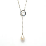 Lani Lariat Pearl Necklace featuring genuine freshwater pearls in an elegant lariat design, inspired by coastal Australia.