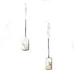 moon shadow mother of pearl Hook silver earrings