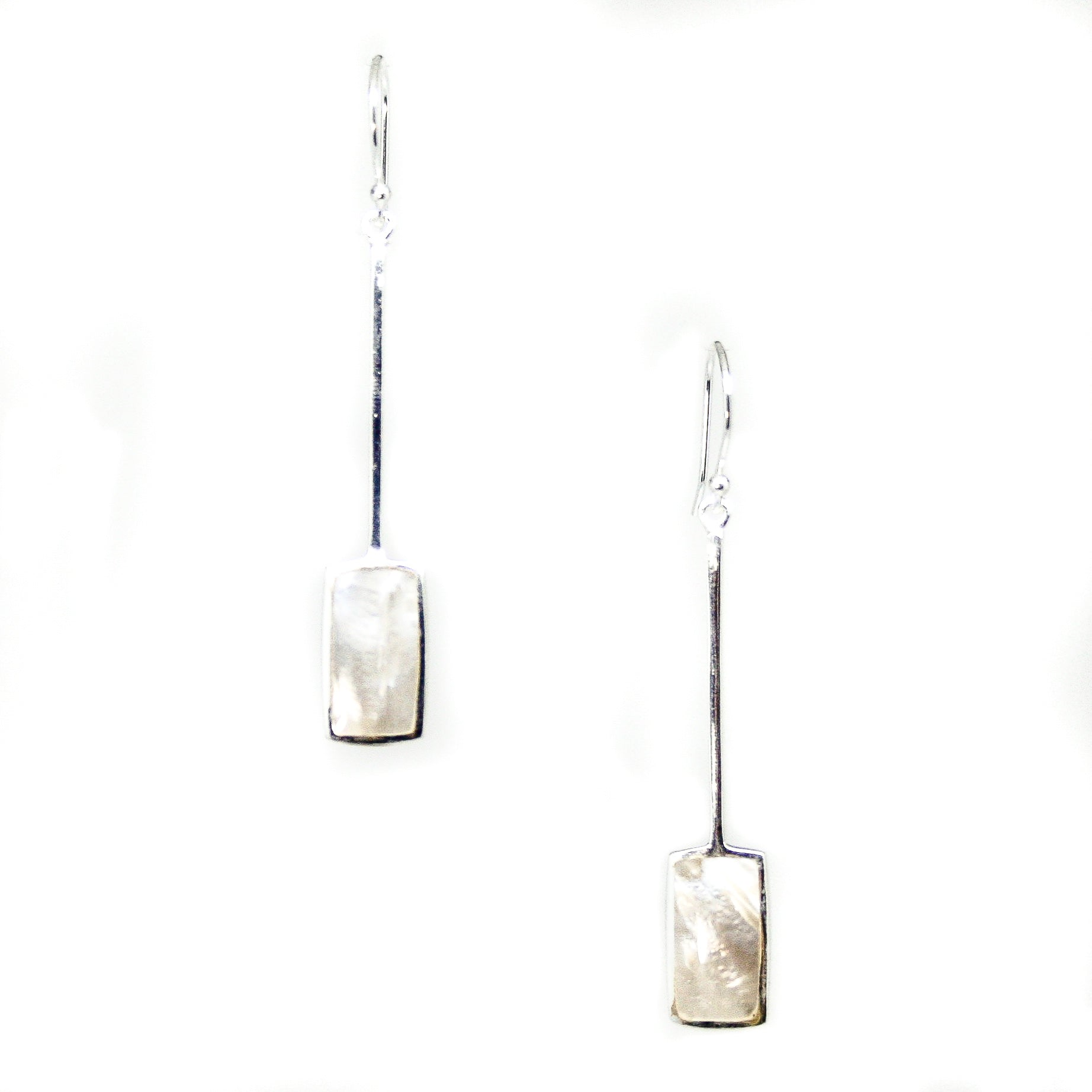 moon shadow mother of pearl Hook silver earrings