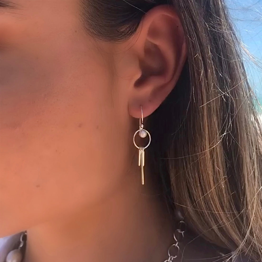 ocean dance pearl earrings