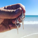 Sterling silver dangly hook earrings with dainty pearl 