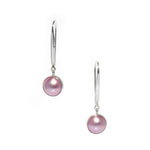 pink mabe pearl earrings in silver