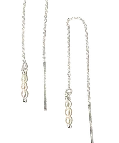 dainty rice pearl silver threads