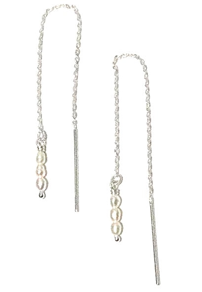 dainty rice pearl silver threads